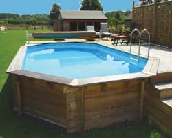 Certikin premium stretched wooden semi submerged pool